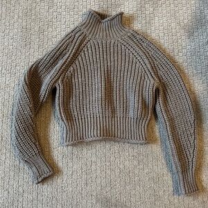 H&M Gray Cowl Neck Ribbed Sweater